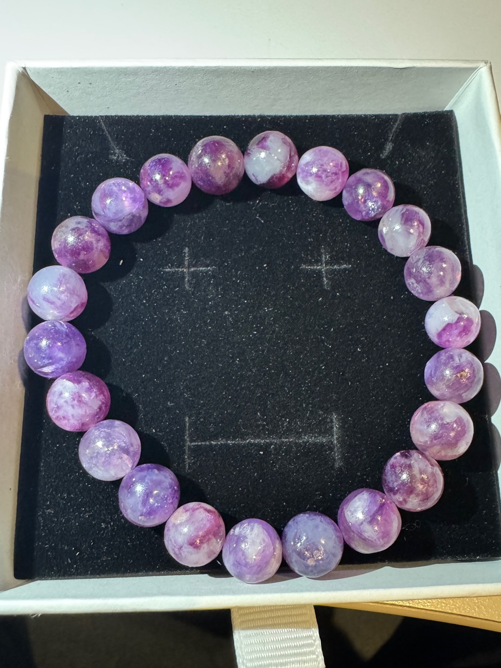 Dream Amethyst Purple Beaded Stretch Bracelet - Women Jewelry
